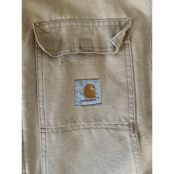CARHARTT  Duck Chore Coat Tan 2XL Distressed Blanket Lined Workwear - Picture 6 of 12